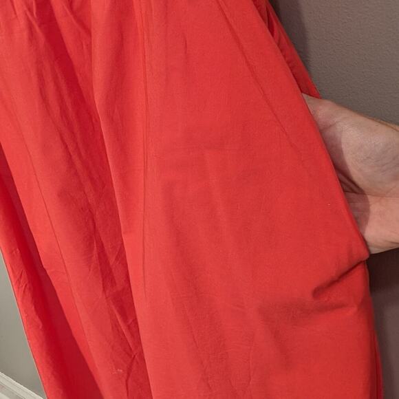 52seven Midi Dress Smocked Stretch Cotton Pockets Casual Church Picnic - Size 10 - Picture 5 of 7